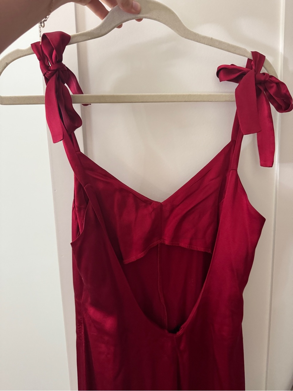 Reformation Deep Red Satin Slip Dress - Picture 5 of 6